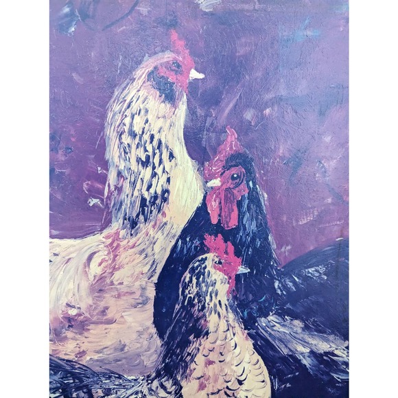 Large Original Hen/Chicken Painting - Oil - Picture 2 of 10